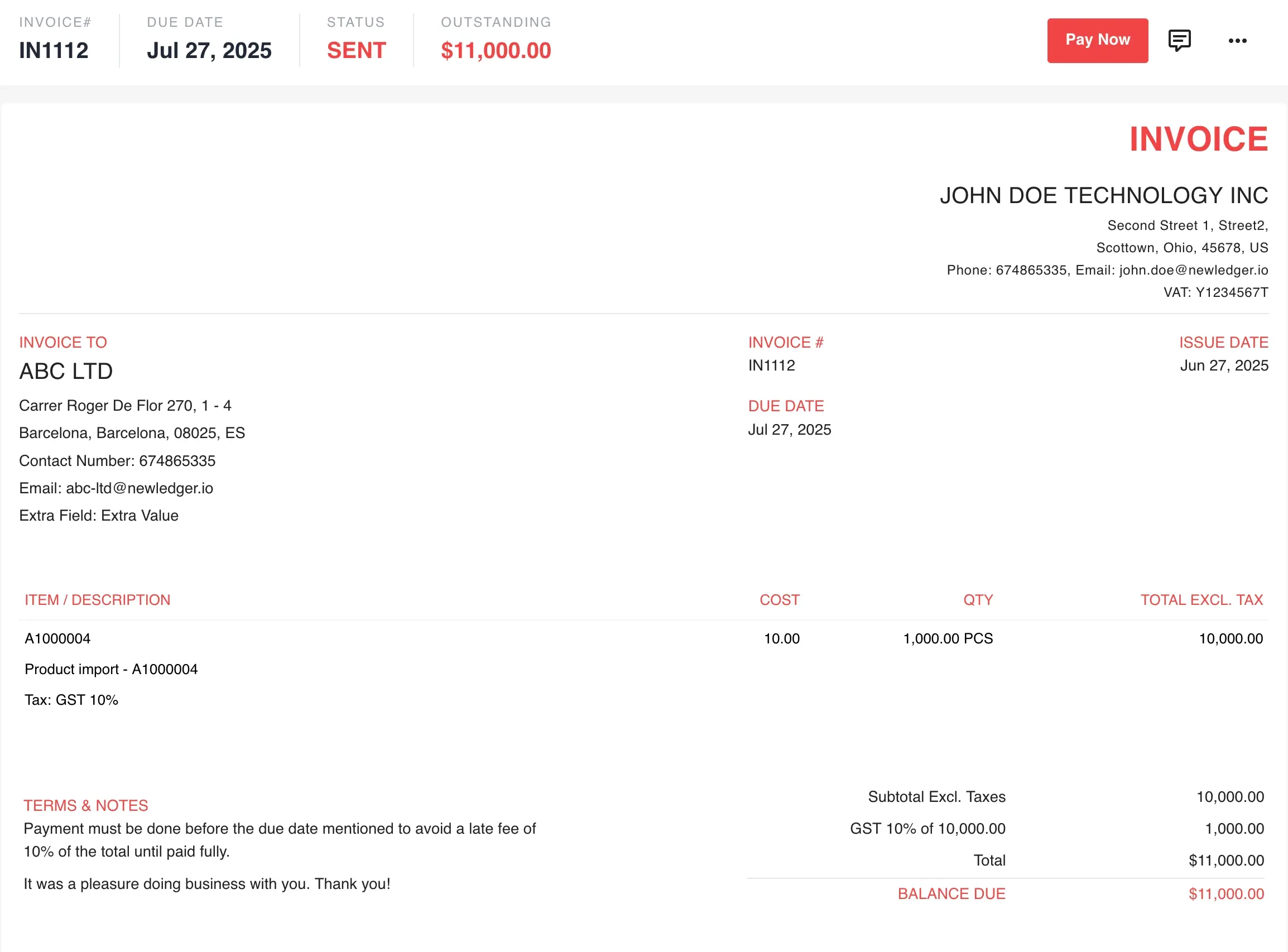 Paprel invoice payment view